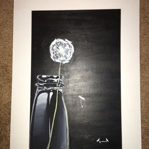 Dandelion in a bottle acrylic painting